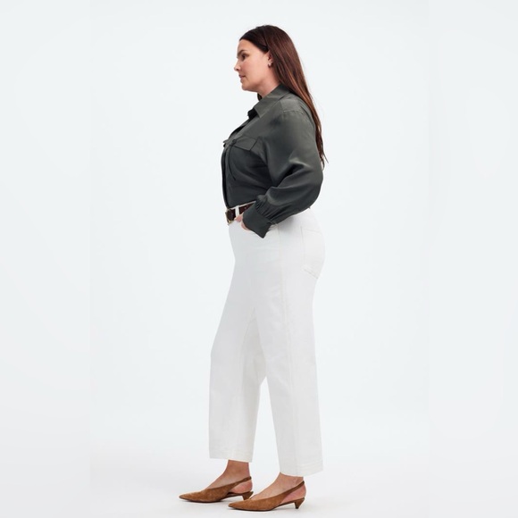 Madewell Denim - Madewell Jeans White The Perfect‎ Vintage Wide Leg Crop 30P cocktail brunch